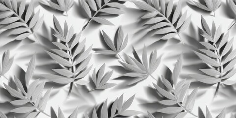 Abstract grayscale pattern of layered tropical leaves