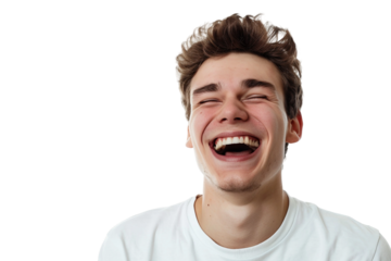 Man Enjoying a Laugh isolated on transparent background