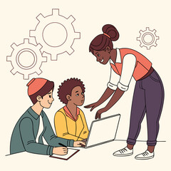 Students and teacher 