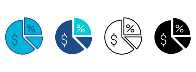 Money Management Icon Set With Multiple Styles. Vector Illustration