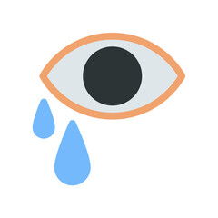 tears eye simple flat icon illustration