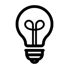 Lightbulb Icon - Black Outline