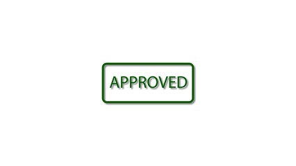 Green Approved Stamp Rectangle White Background Simple Design Green Text image