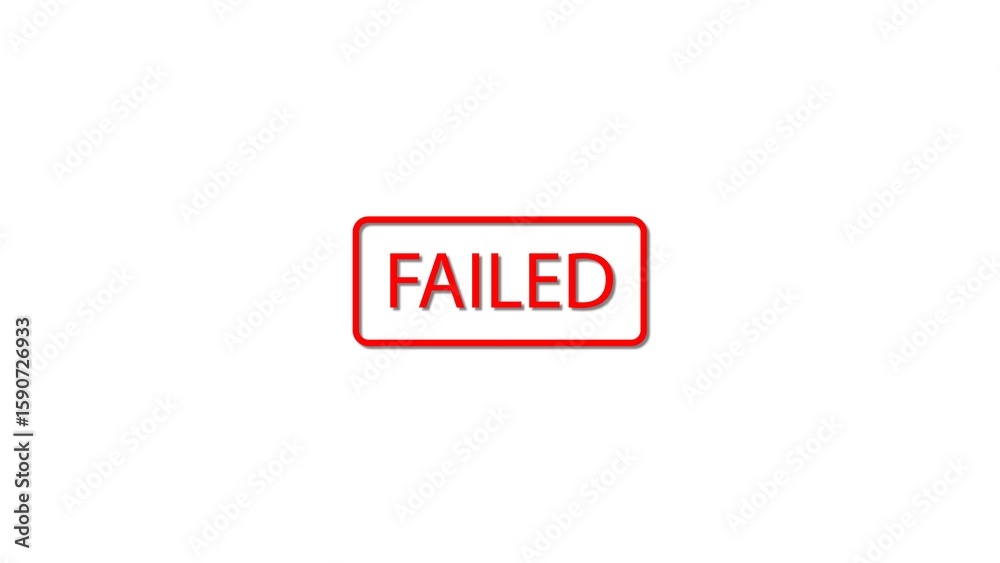 Poster red rectangular failed stamp white background simple graphic design element rectangle red text image