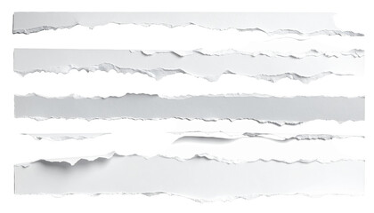Ripped paper edges isolated on a white background Rough torn paper edges Design ele png