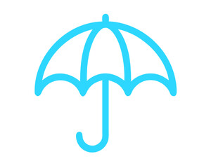 Weather Protector Minimalist Blue Umbrella Icon for Coverage and Safety Concept Design