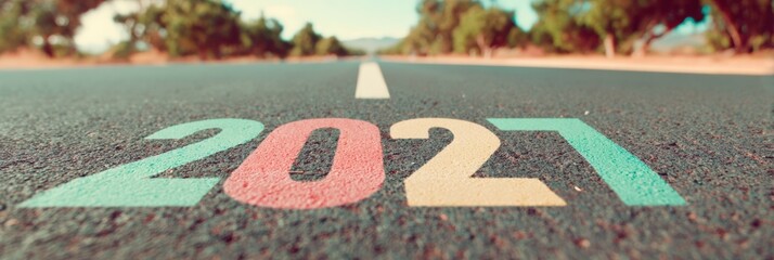 Fototapeta premium Professional Space Exploration Day 2027 Open Road Concept with Summer Independence Day Vibes for Ambitious Millennial Marketing Campaigns and Social Media