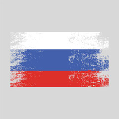 Russia Flag Brush Stroke with National Emblem