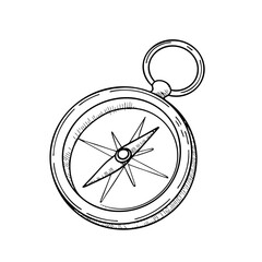 Compass illustration in chalk style with detailed design  