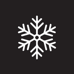 Each snowflake icon in this vector design is created with black and white colors and outlined in white, reflecting Christmas serenity and clarity.

