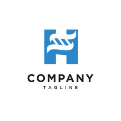 Letter H Genetic Logo Icon Vector