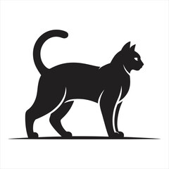 Black Cat Silhouette Vector Art for Graphic Design and Print Projects