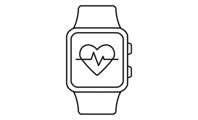 心拍モニター付きヘルスケアを表すスマートウォッチアイコン