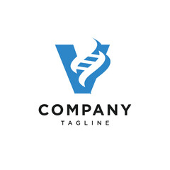 Fototapeta premium Letter V Genetic Logo Icon Vector