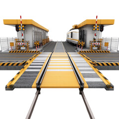 Railroad Crossing Signal Structure Isolated On White