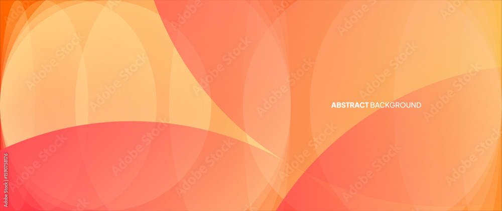 Poster Abstract orange background with subtle color gradations and a pattern of curved lines and circles. The wave-like pattern is neatly arranged.