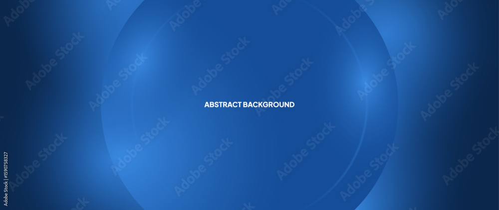Poster simple abstract blue background with a circle shape right in the middle with a beautiful and fitting