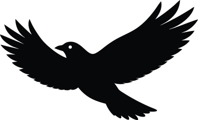 Bird flying vector silhouette for educational and digital material