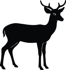 Walking little deer vector silhouette for educational and digital use