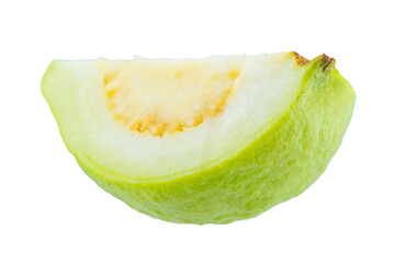 High Quality PNG Picture of guava slice on white background.