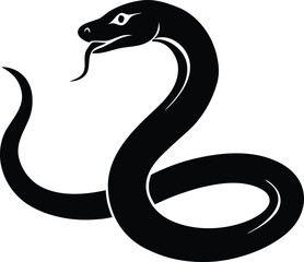 Snake vector silhouette for educational material reptile posters and science graphics