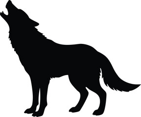 Wolf howl silhouette vector art for print digital and web design use