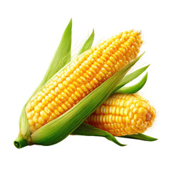 Obraz premium Fresh And Juicy Corn Cob Isolated On White Background
