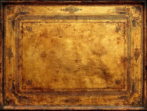 Luxury rectangular gold and black seal border on white background with thin metallic texture, perfect for elegant certificate or premium invitation design.