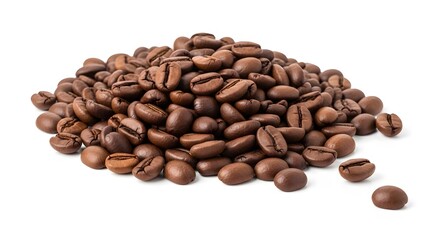 Naklejka premium A Close-Up of Freshly Roasted Arabica on White Background