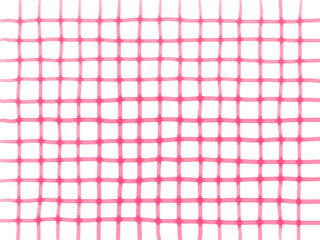 手書き背景　チェック　ピンク　水彩