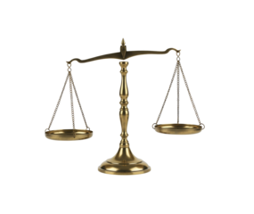 Golden Balance Scale Justice Isolated Element Transparent Background