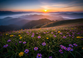 Obraz premium sunrise in the mountains