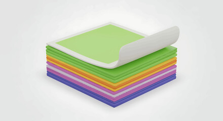 Colorful Stack of Sticky Notes Organize Your Thoughts and Reminders with Pastel Stationery