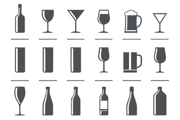 Dark gray beverage containers and glasses bottle wine glass