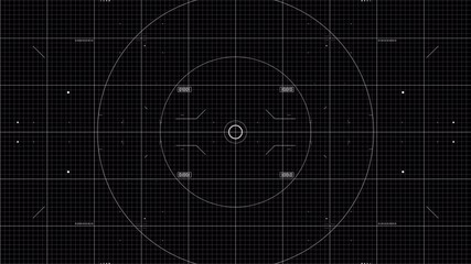 Futuristic Digital Interface with Grid, Binary Code, and Target-Like Elements on Black Background - Powered by Adobe