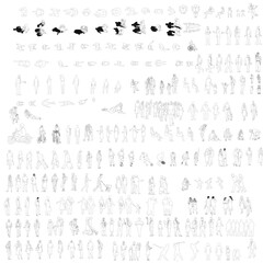 Human Behavior and Posture CAD Blocks – Vector People for Layout Plans