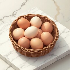 brown eggs in a basket