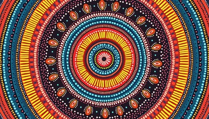 Colorful Tribal Rings With Decorative Line Art