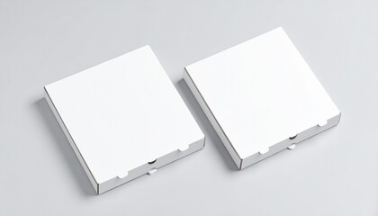 Two Blank White Pizza Boxes Mockup