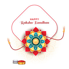 Beautiful raksha bandhan card festival template design