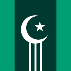 Modern independence day Crescent and Star Artwork for National Identity