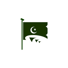 Minimalist Pakistan Flag Icon Vector Symbol for Patriotic Branding and Digital Use
