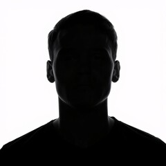 Mysterious Male Silhouette: Anonymous, Dark, and Intense Backlit Portrait