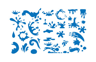 Paint Splash and Ink Blot Icons  Grunge Style Design Set,Bold Splash Shapes and Water Drop Icons, vector illustration eps 10.