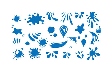 Fototapeta premium Water Splash & Droplet Icon Pack – Clean Liquid Motion Vector Elements, Ink Spray and Water Splash Icons - Graphic Style Effects Pack, vector illustration eps 10.
