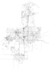 Obraz premium Detailed vector map highlighting the highway network of Lee's Summit, MO. Features clear road layouts and connections