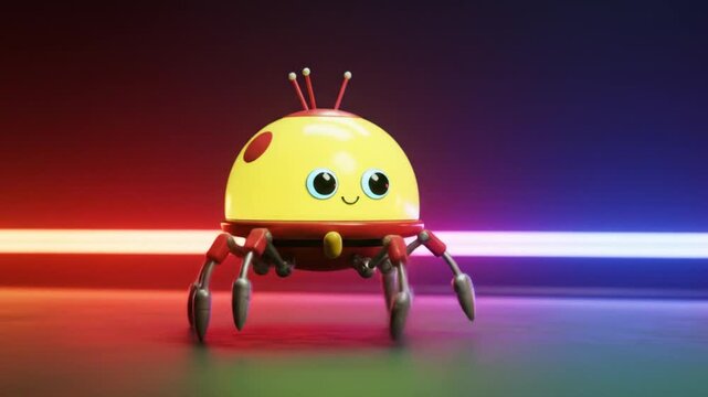 Friendly 3 d cute spider robot