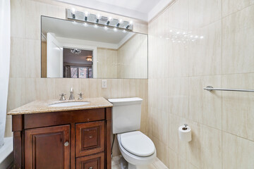 Bathroom with modern fixtures elegant design