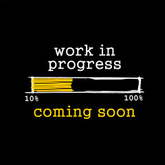 Work in progress, coming soon, sign vector