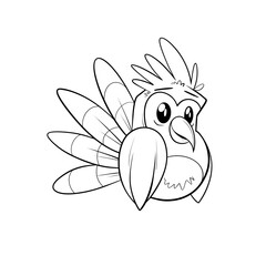 Bird clip art illustration with big feathers